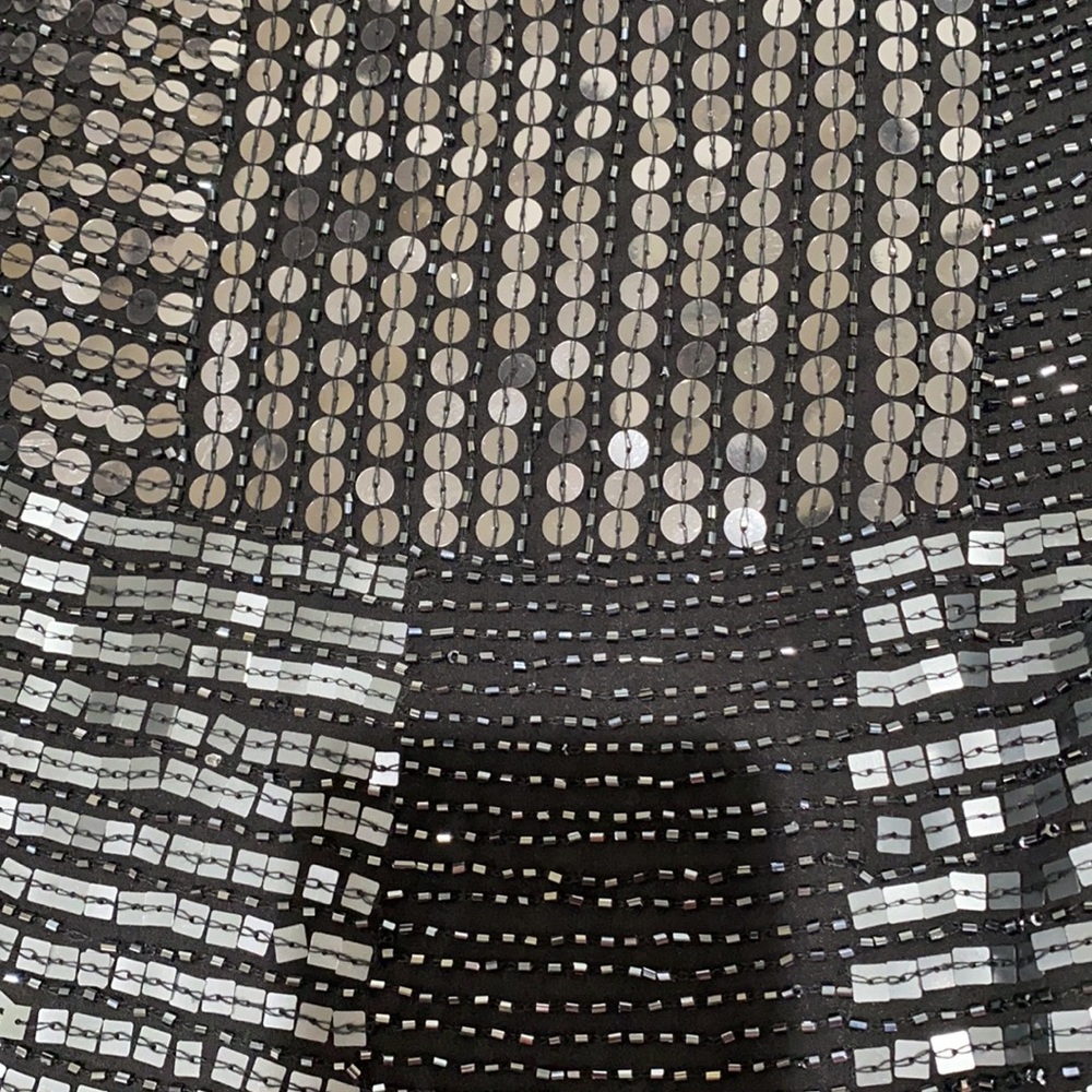 Adrianna Papell sleeveless fish scale sequins cocktail dress - Picture 6 of 8